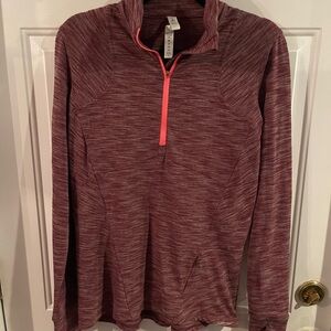 Lululemon Athletica Burgundy Pullover with Coral Accents